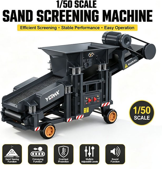 JIKEFUN YG180 RC Sandsiebmaschine, ferngesteuert, 1:50, mit Licht und Sound, ab 14 Jahren - Bild 1
