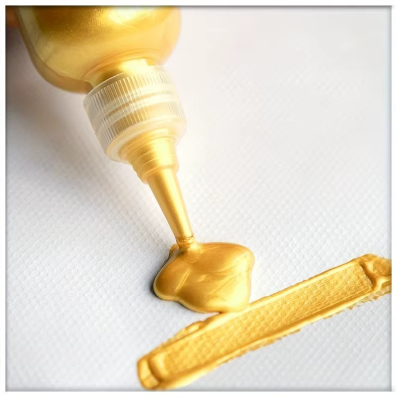 Metallic Acrylfarbe für Epoxidharz in Gold und Silber, 60 ml Pigmente für DIY Schmuck und Handarbeit - Bild 2
