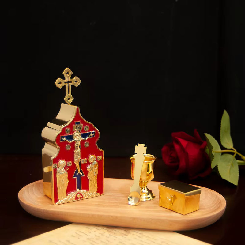 Religiöses Zinklegierung-Geschenkset mit Jesus-Kreuzigung-Design in Weiß und Mehrfarbig - Bild 4