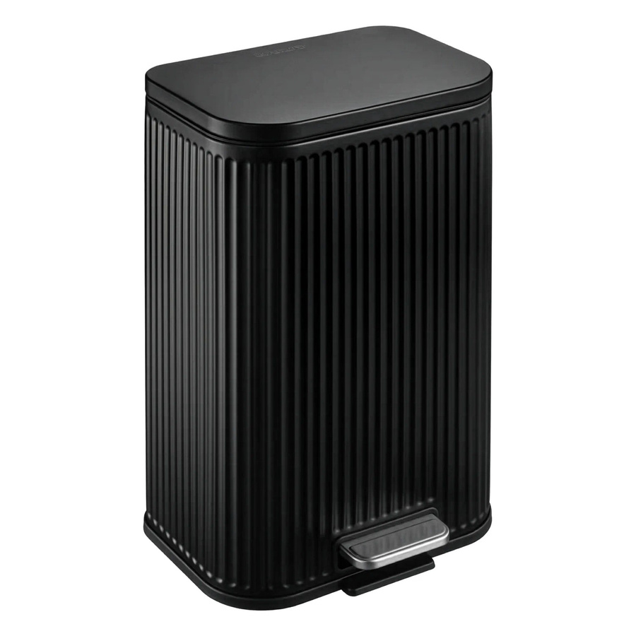 Floordirekt Mülleimer Miles Treteimer mit Soft-Close und herausnehmbarem Einsatz Schwarz 12 l, B/T/H: 23,2 x 26,5 x 39,3 cm - Bild 2
