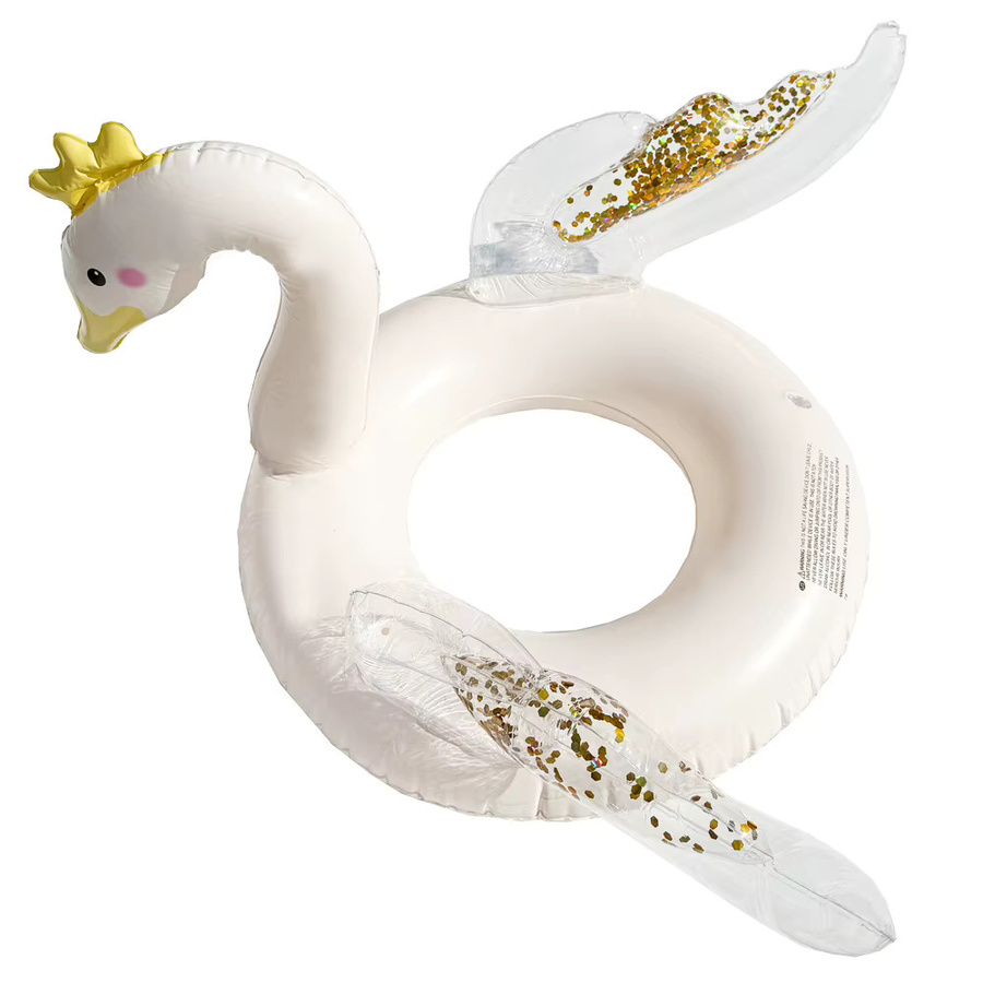 CatXaa Schwan-Schwimmring, mit Griff, Pailletten, aus PVC - Bild 2