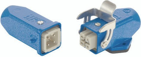 HARTING Steckverbinder-Set 10360030008 in Blau mit 3 + PE Polen - Bild 1