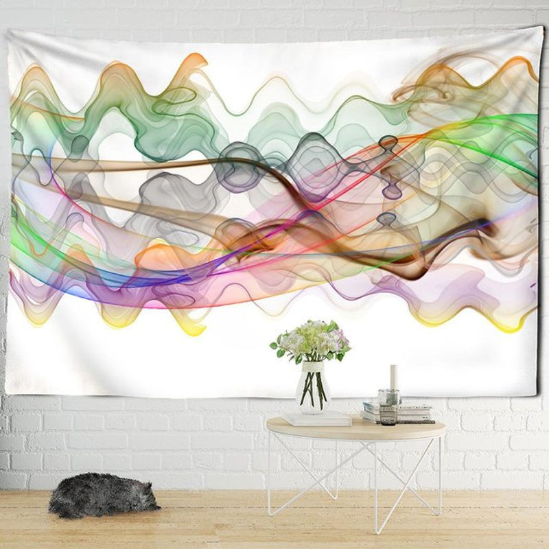 Super Six Wandbehang Psychodelische Boho Tapisserie Abstrakt Mehrfarbig B: 95 cm, H: 70 cm - Bild 1