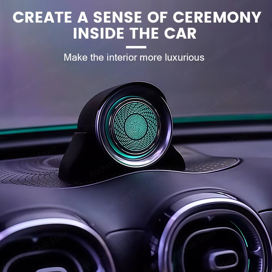 Mercedes Benz C W206 W205 GLC X254 Auto Audio 4D Hochtöner mit LED Umgebungslicht in 64 Farben für das Instrumentenpanel und rotierende Zentrum Lautsprecher, Multicolor - Bild 4