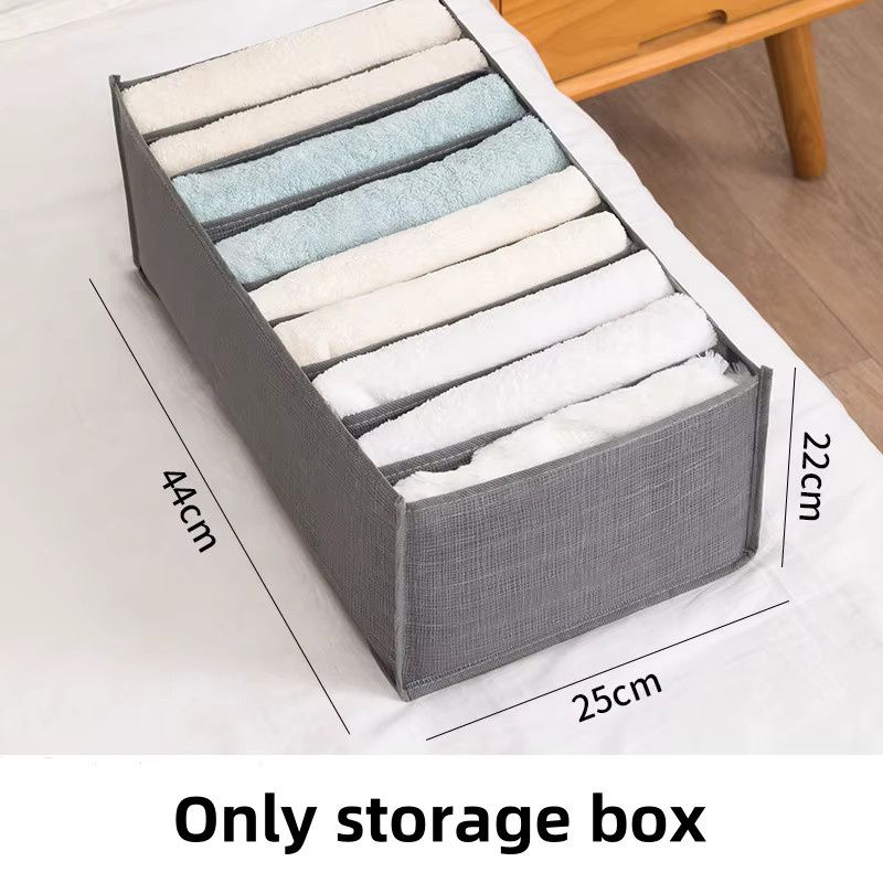 XIANGYANGHUA Aufbewahrungsbox mit 9 Gittern aus Vliesstoff in Grau, stapelbar und platzsparend für Kleidung und Unterwäsche - Bild 7