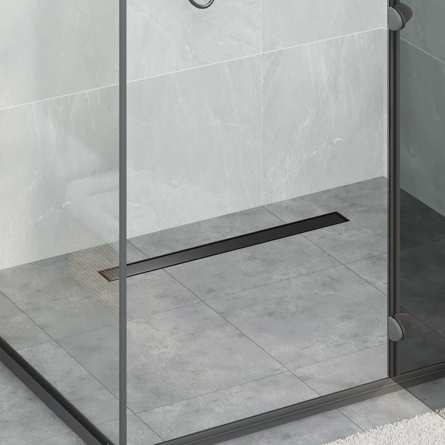VD Home Furnishing 2-in-1 Linearer Duschablauf aus Edelstahl 304 in Schwarz, Breite: 70 cm - Bild 1