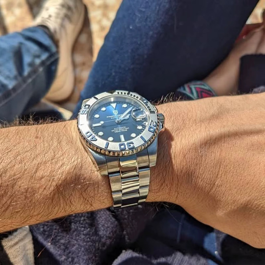PAGANI DESIGN Automatik-Armbanduhr Edelstahl, Saphirglas, Blau, Herren - Bild 4