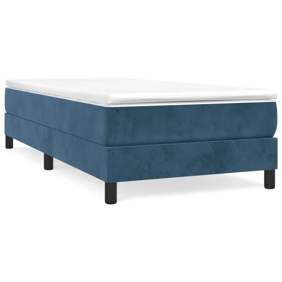 vidaXL Boxspringbett aus Samt in Dunkelblau, B/T/H: 100 x 200 x 203 cm - Bild 2