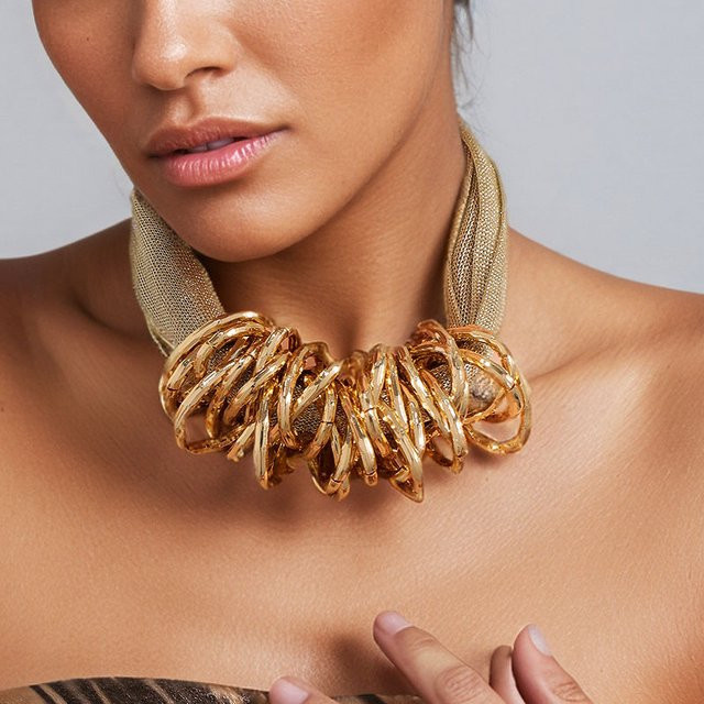Halskette Choker, Gold, Vintage, Damen - Bild 1