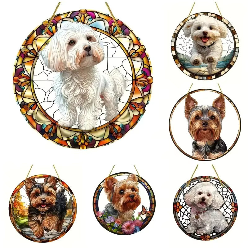 Potdemiel Sonnenfänger für Hunde, rundes Hängeornament aus Acryl in Mehrfarbig, Durchmesser: 20 cm - Bild 4