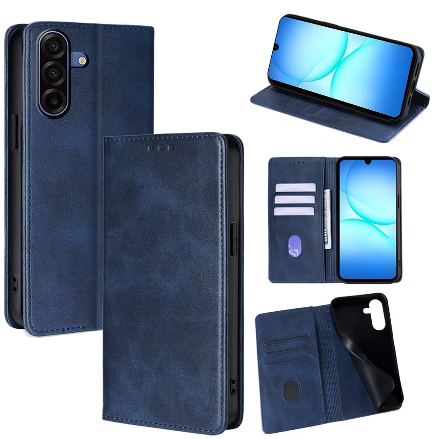Samsung Galaxy A17 5G Leder Flip Case Business Wallet Cover in Braun mit Kartenfächern - Bild 2