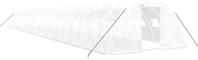 Furnicato Gewächshaus mit Stahlrahmen in Weiß, Fläche: 96 m², B/T/H: 24 x 4 x 2 m - Bild 1