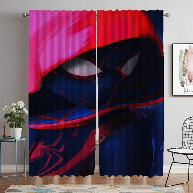 Yiran Furniture Verdunkelungsvorhänge Spiderman Motiv, 2er-Set, Multicolor, Breite: 60 cm, Höhe: 90 cm - Bild 1