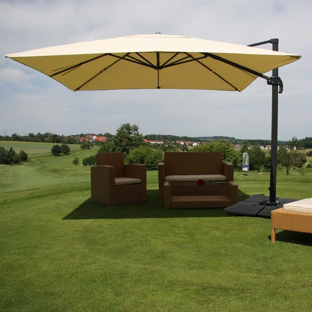 Gastronomie-Ampelschirm MCW A96 in Beige aus Polyester mit Alu- und Stahlgestell inklusive Ständer, B/T/H: 300 x 400 x 500 cm - Bild 1