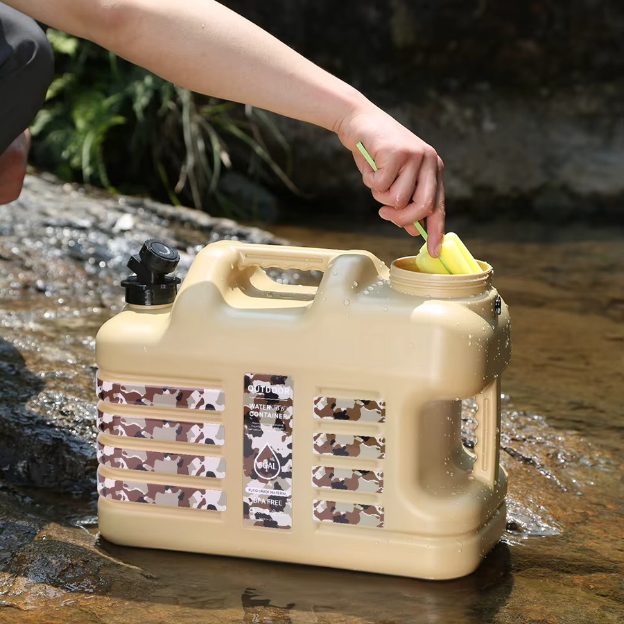 APWIKOGER Camping Wasserbehälter mit abnehmbarem Wasserhahn, Tragbarer Outdoor Wasser Eimer für Picknick und Camping, 18-28L Kapazität - Bild 1