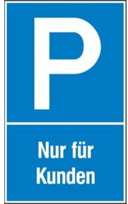 SafetyMarking Parkplatzschild aus Aluminium in Blau, B: 40 cm, H: 60 cm, Nur für Kunden - Bild 1