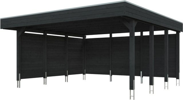 SKANHOLZ Carport Friesland Set C mit Seiten- und Rückwand aus Fichte in Anthrazit und Schwarz, B: 546 cm, T: 555 cm - Bild 4