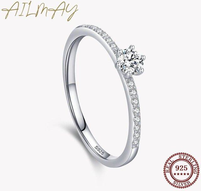 Ailmay Ring 925 Silber, Zirkonia, Damen - Bild 1