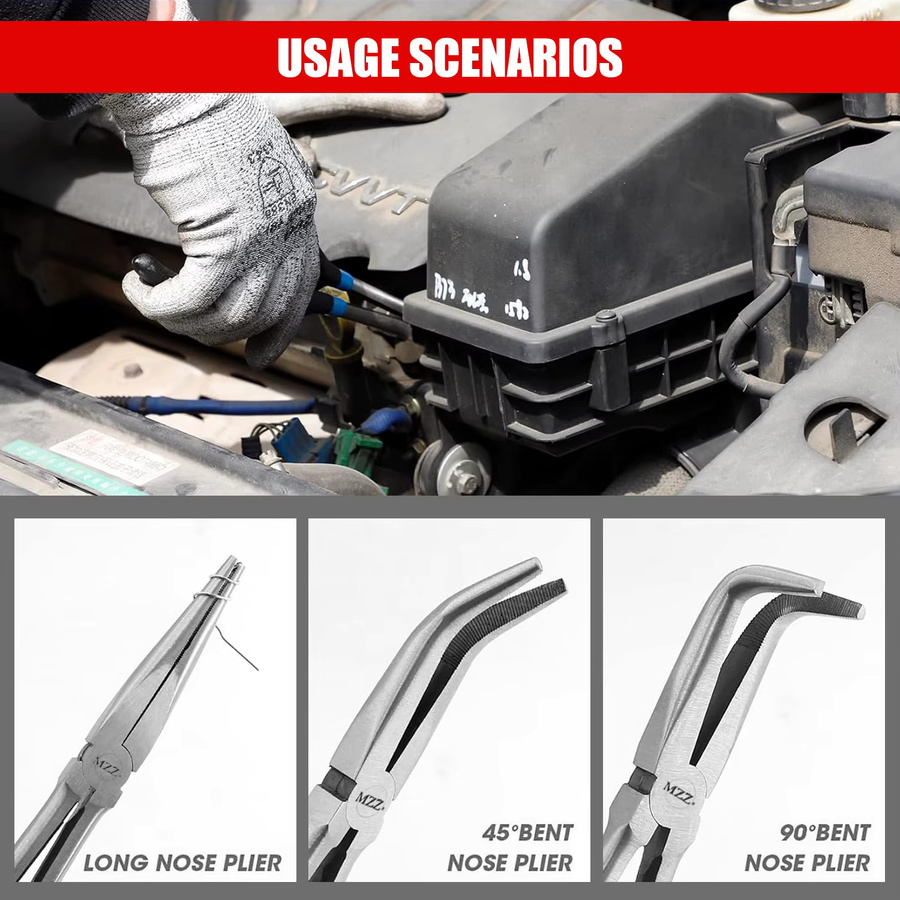 NIUXIANG Schlauch Greifer Zange Set aus Carbon Stahl in Silber für Auto und Elektrik - Bild 3