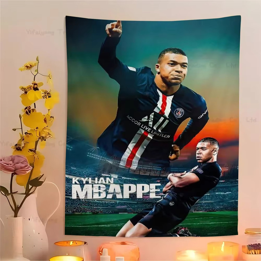 Mesuca Anime Tapestry K-Kylian M-Mbappe Super Star Wanddeko Mehrfarbig - Bild 4