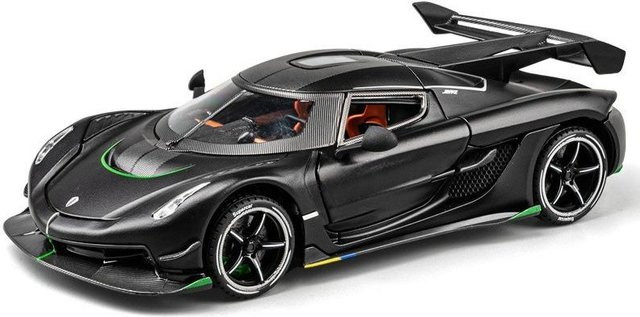 Fourall- Model Cars Koenigsegg Jesko Sportwagen-Modellauto, Maßstab 1:24, mit Sound und Licht, schwarz - Bild 1