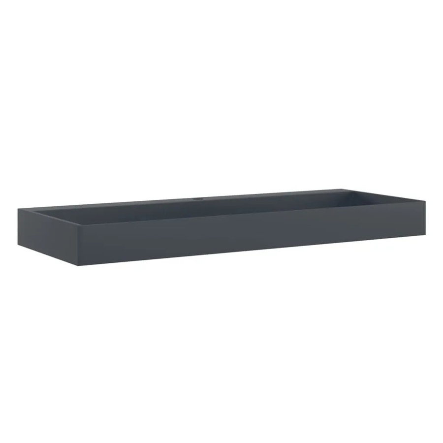 vidaXL Waschbecken aus Mineralguss in Anthrazit, B/T/H: 120 x 46 x 11 cm - Bild 2
