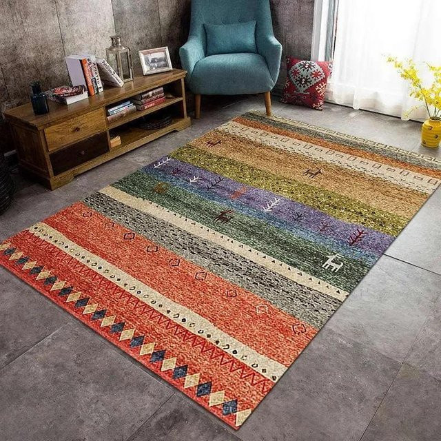 Super Six Teppich im marokkanischen Boho-Stil, Schwarz/Mehrfarbig, B/T: 60 x 40 cm - Bild 1
