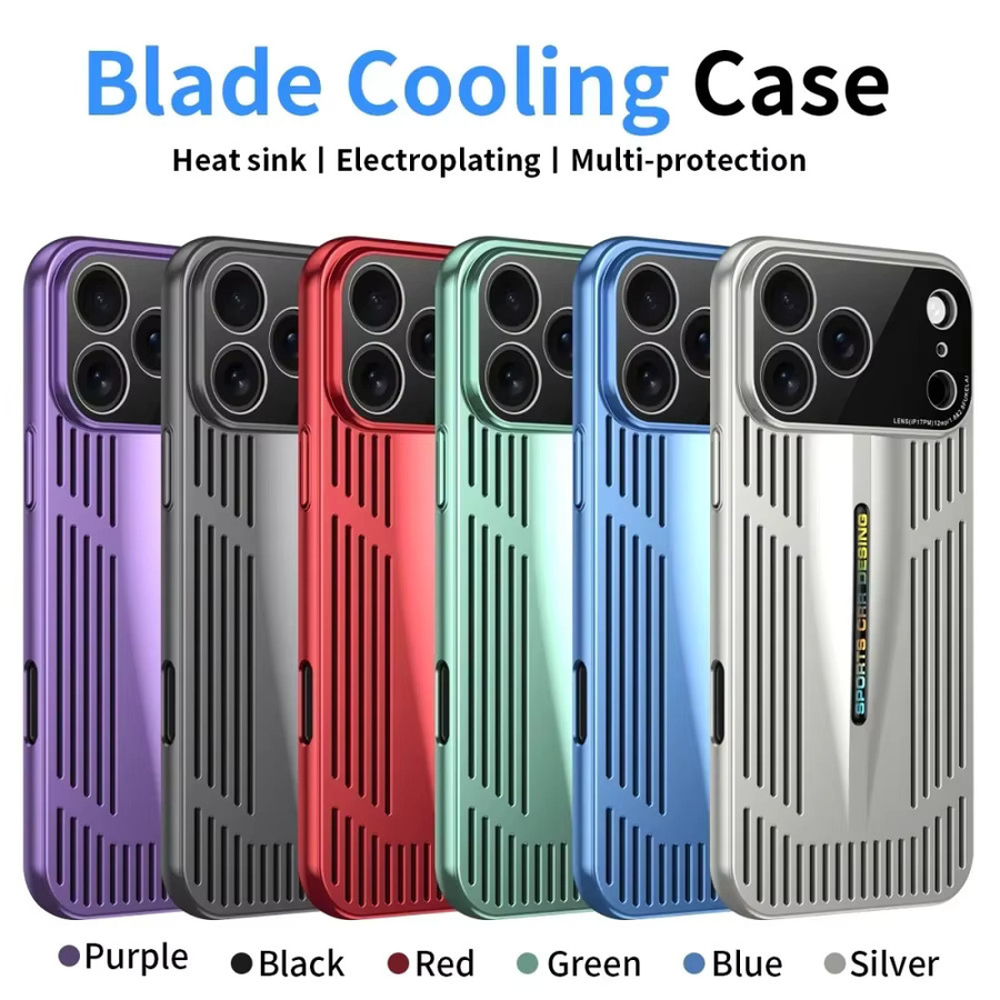 Cool Blade Kühlschutz-Handyhülle für iPhone 17 Air 16 15 14 Plus 13 12 Pro Max, stoßfeste Wärmeableitungsabdeckung in Rot - Bild 6