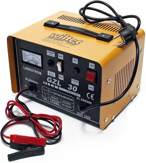 Wiltec Batterieladegerät Gzl30 für 12V und 24V mit 16A in Gelb - Bild 1