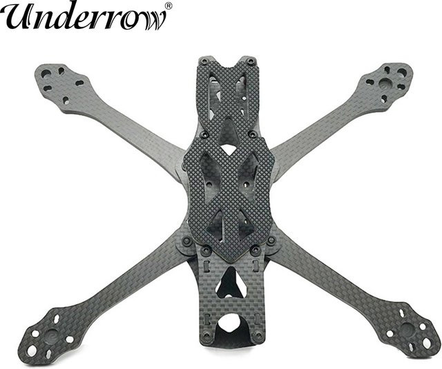 Underrow FPV Freestyle Racing Rahmen Kit aus Kohlefaser in Schwarz, 225mm - Bild 1