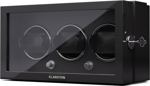 Klarstein Uhrenbeweger, 3 Uhren, 4 Rotationsmodi, LED Beleuchtung, Schwarz, Unisex
