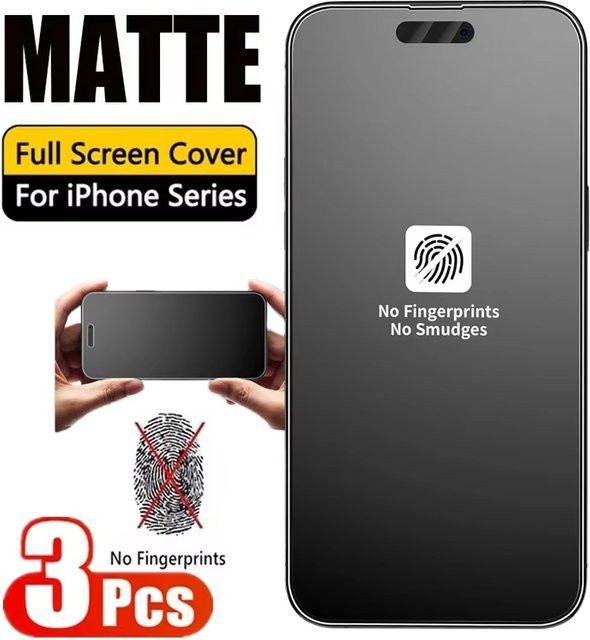 Bolomboy Mattes Panzerglas mit Anti-Fingerabdruck-Effekt für iPhone, Farbe: transparent - Bild 1