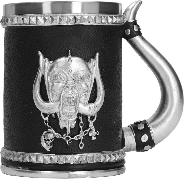 Pirat Bierkrug aus Edelstahl mit Totenkopf-Design in Grau von OutsideWorld - Bild 1