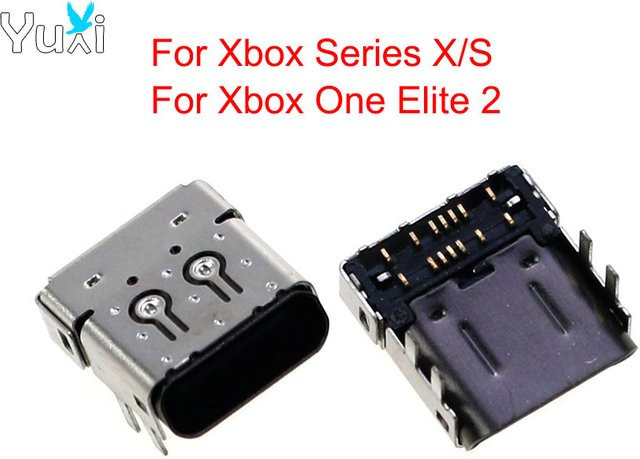 Yuxi USB-C Ladeanschluss für Xbox Series X, Xbox Series S und Xbox One Elite 2 Controller in Silber - Bild 1