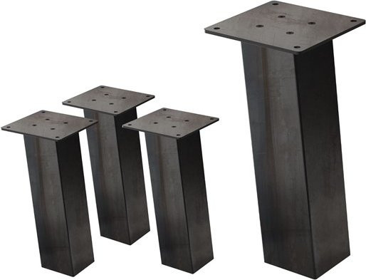 ML-Design 4er Set Tischbeine Industrial Stahl pulverbeschichtet, Höhe: 30 cm, Profil: 8 x 8 cm, 96 Grad Neigung - Bild 1