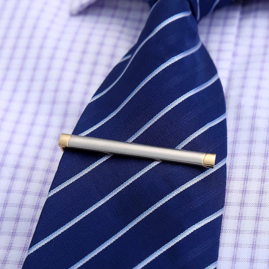 TingKu Manschettenknöpfe und Krawattenklammer-Set, Gold, Herren - Bild 3