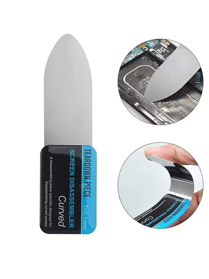Mrgabwte Edelstahl-Klingenwerkzeug zum Öffnen von LCD-Bildschirmen, dünne Spudger-Werkzeuge zur Demontage von Mobiltelefon-Displays für iPhone und iPad, Farbe: Silber - Bild 6