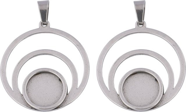 onwear Doppelring-Basisschablonen Edelstahl, 12 mm, für DIY-Anhänger - Bild 1