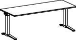 Schäfer Shop Genius ERGOSTYLE S Schreibtisch elektrisch höhenverstellbar, Rechteck, C-Fuß, Weiß, B: 200 cm, T: 80 cm, H: 71,5-118,2 cm - Bild 1