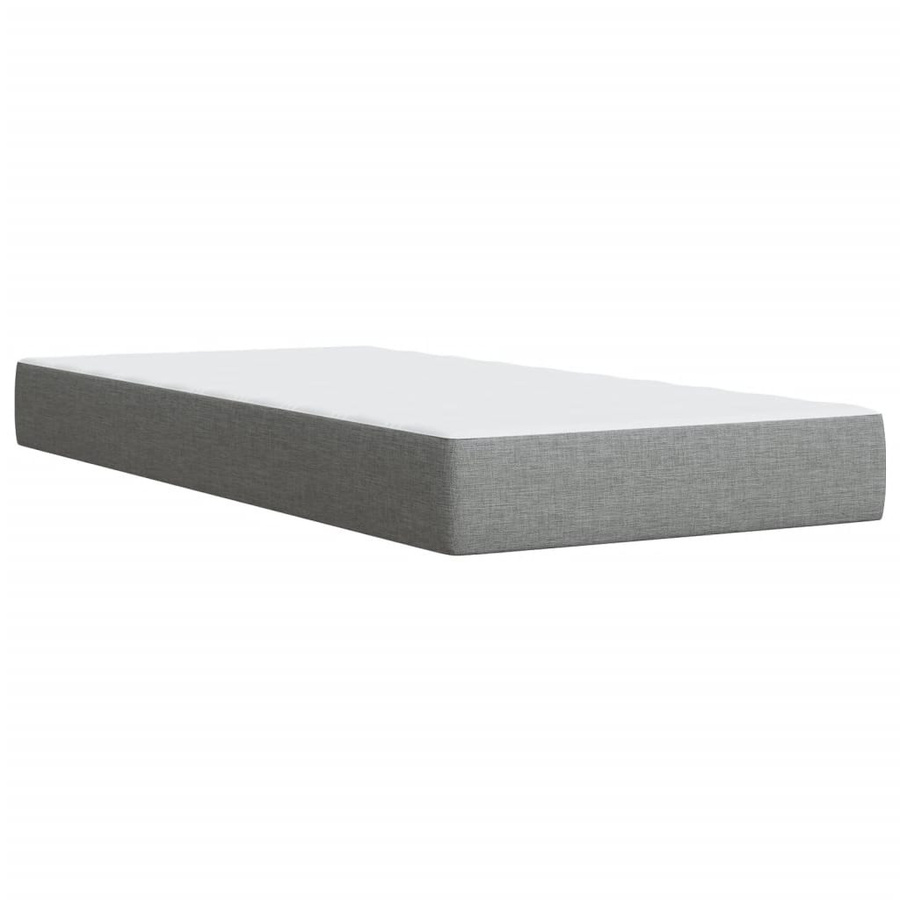vidaXL Boxspringbett mit Matratze Hybrid-Design in Hellgrau, B/T/H: 90 x 190 x 71 cm - Bild 3