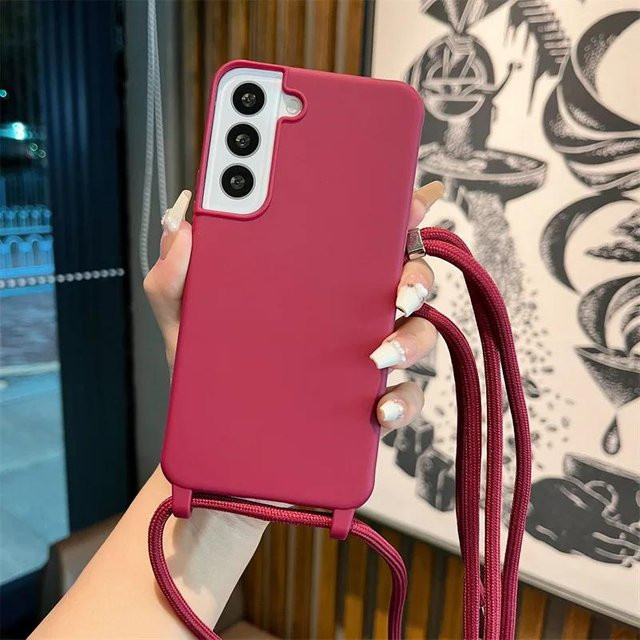 Weiche Umhängetasche in Pink für Samsung Galaxy S25 Ultra, S24, S23, S22, S21 und weitere Modelle - Bild 1