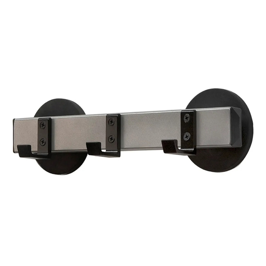 PROREGAL Magnetische Wandgarderobe mit 3 Haken in Schwarz und Silber, H x B x T: 10 x 8 x 30 cm - Bild 2
