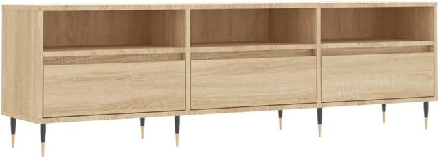 vidaXL TV-Schrank Sonoma Eiche in Braun mit Medienfächern, B/T/H: 150 x 30 x 44,5 cm - Bild 1