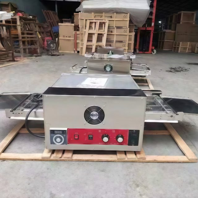 GUOHE 12-Zoll-Förderband-Pizzaofen mit 3D-Heißluftzirkulation in Silber - Bild 1