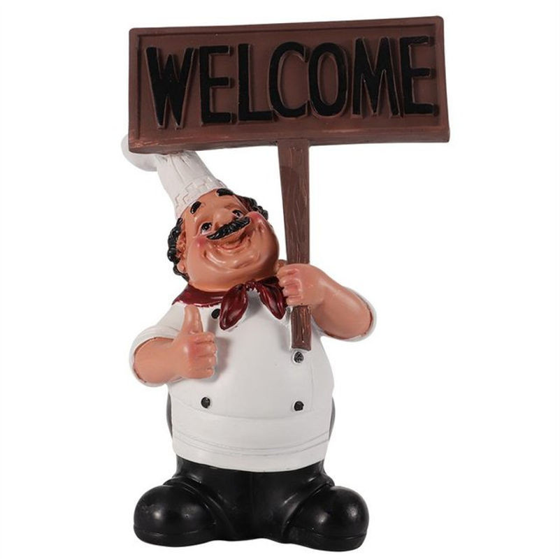 CosyHome Chef Figur aus Harz im modernen Stil als Dekorationsstatue für Bar und Kaffee Shop, Höhe: 20 cm - Bild 1