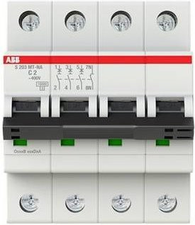 ABB S203MT-C2NA Sicherungsautomat 2A 400V MCB in Weiß - Bild 1