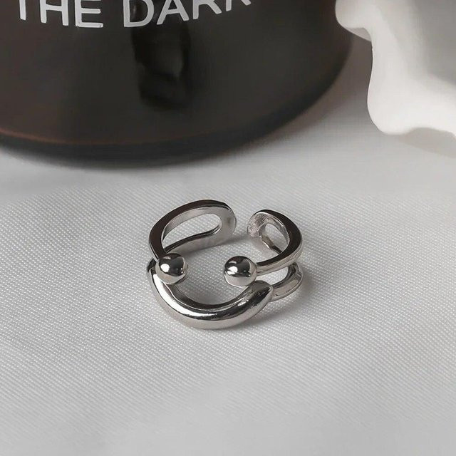Ring Lächeln-Form, Edelstahl, Silber, Damen - Bild 1
