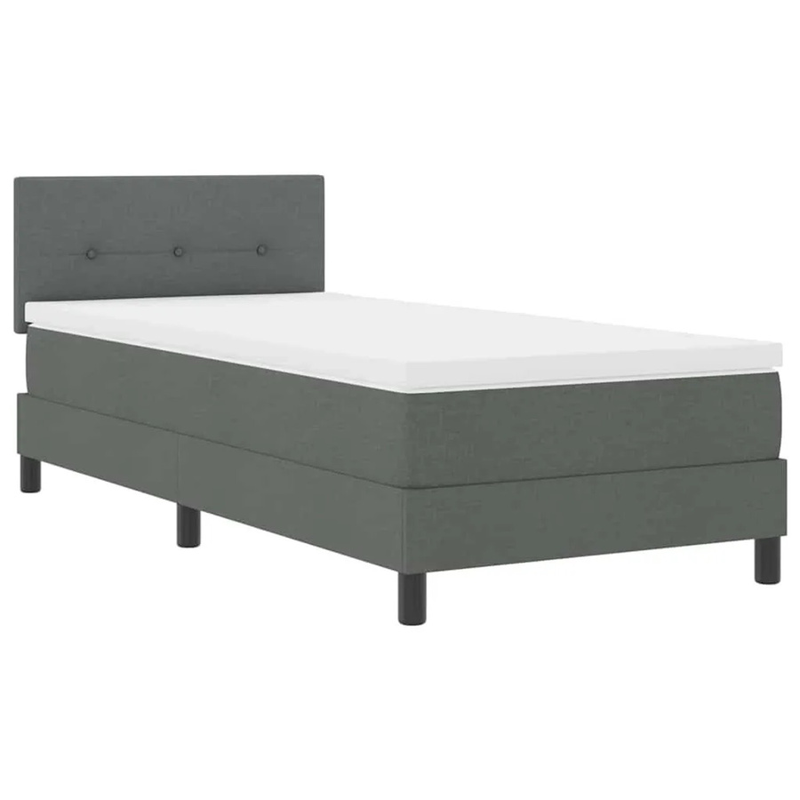 vidaXL Boxspringbett mit Matratze und LED-Unterbettbeleuchtung in Dunkelgrau, B/T/H: 80 x 200 x 88 cm - Bild 2