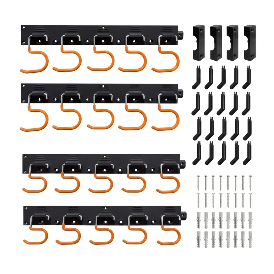 Relaxdays Gartengerätehalter aus Stahl in Schwarz mit 20 Haken und erweiterbarer Funktion - Bild 2