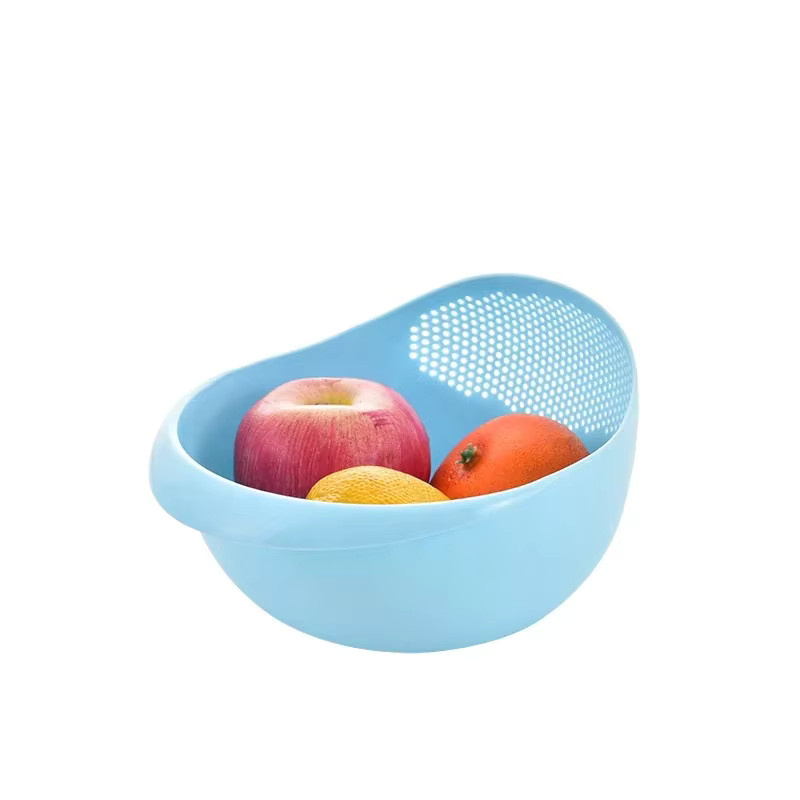 Rundes Küchensieb aus Kunststoff zum Waschen und Entwässern von Reis, Obst und Gemüse in Pink - Bild 4